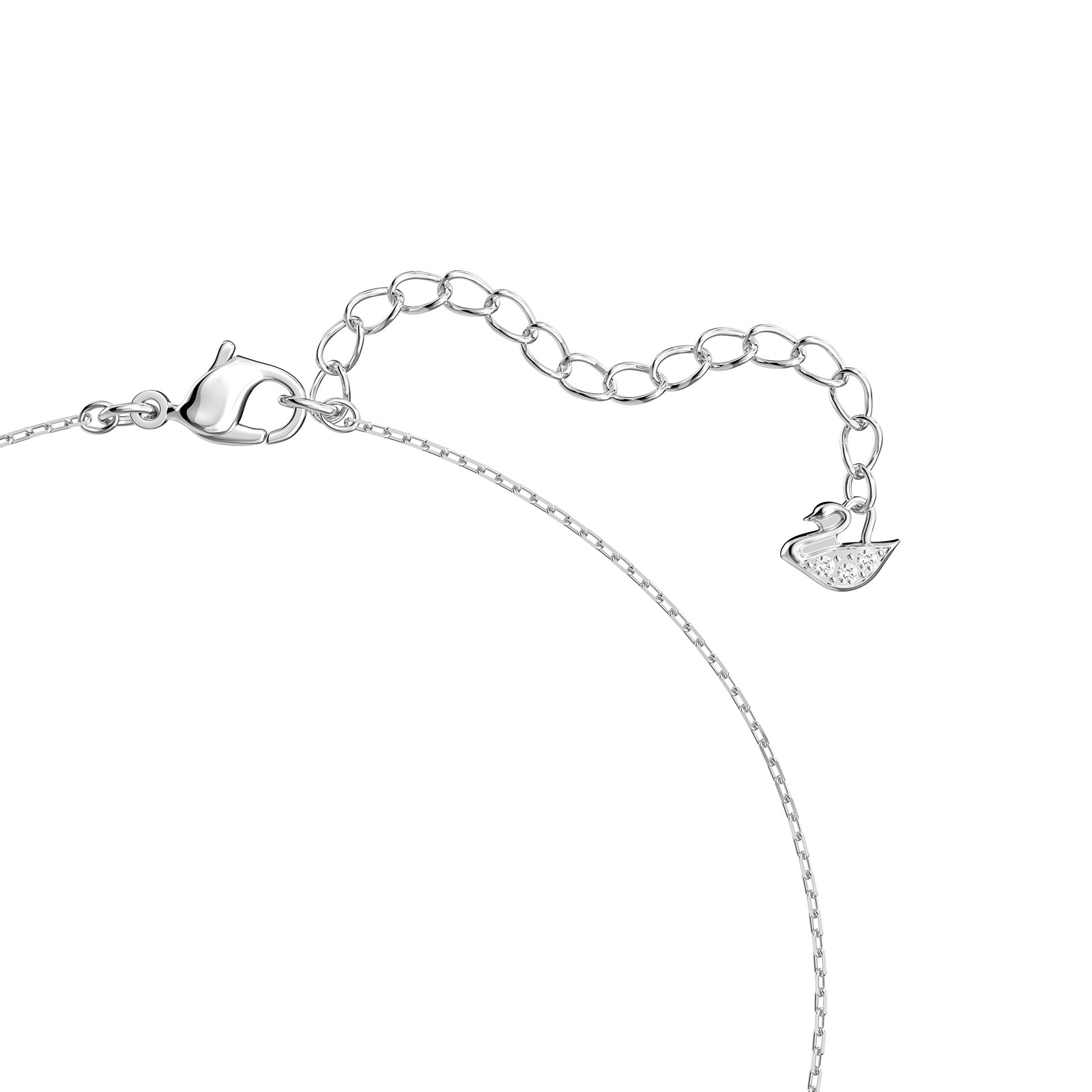 Swarovski Stilla Attract Necklace, Clear Round-Cut Crystal in a Rhodium-Finish