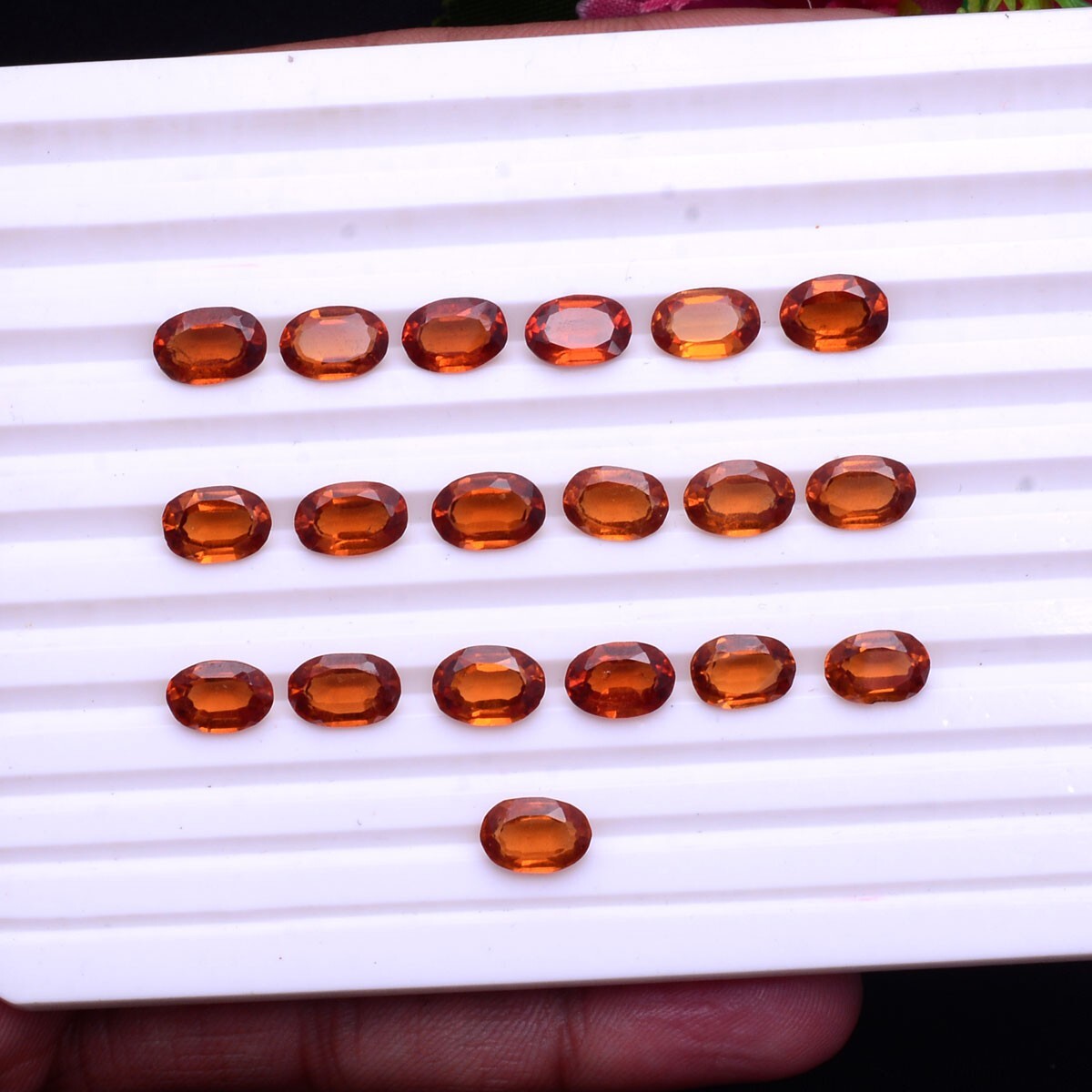 19 Pcs Natural Ceylon Hessonite Garnet Top Quality Untreated Loose Gemstones Lot