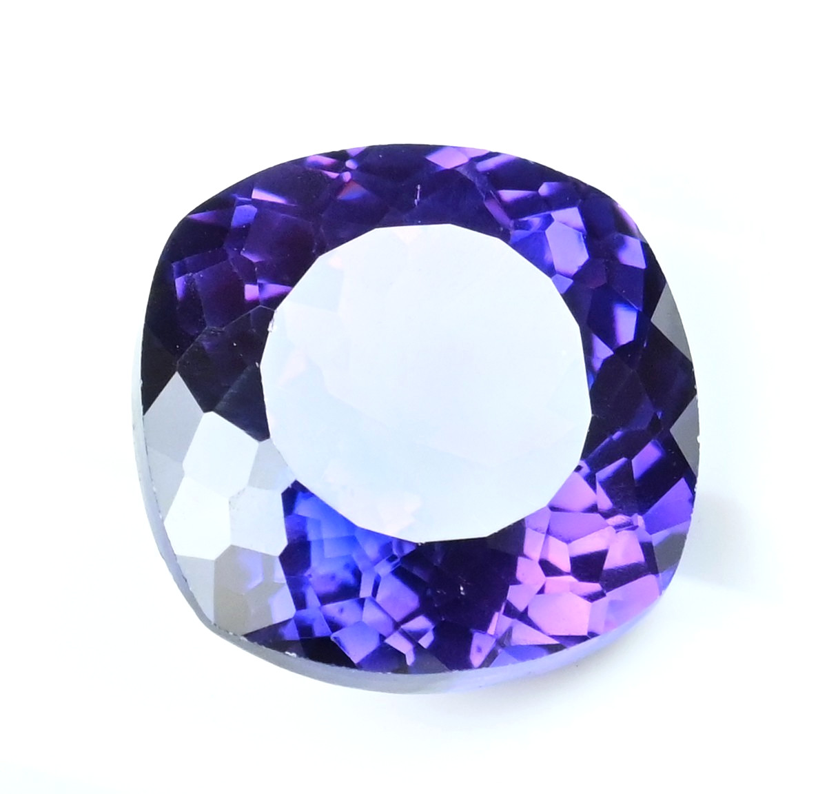 20.50 Ct Natural Purple-Blue Tanzanite Flawless Cushion Certified Loose Gemstone