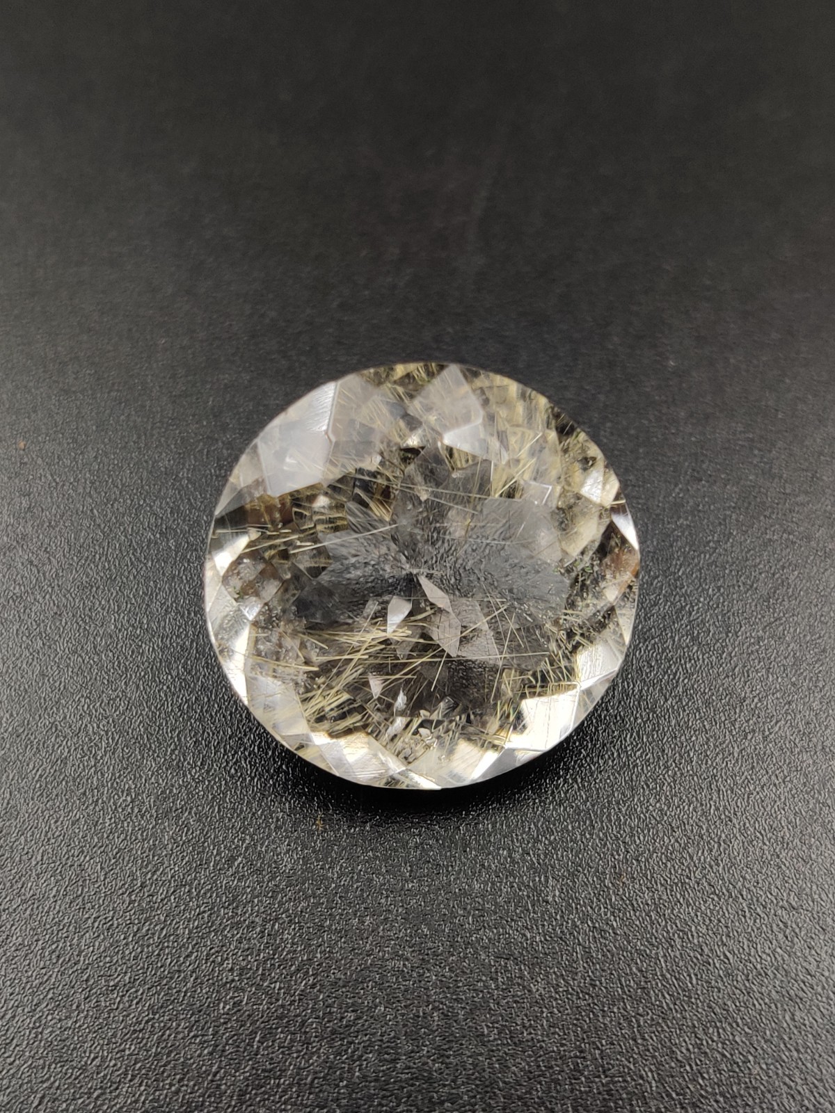 13.20 Ct Natural Rutilated Quartz Faceted Cut Round Gemstone 16mm W00232