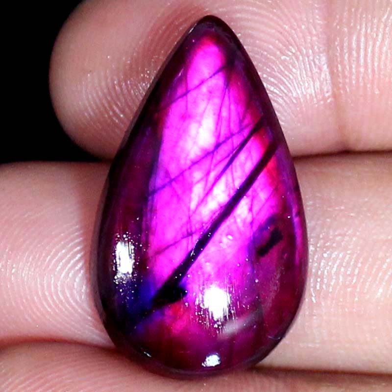 Purple Color LABRADORITE Pear Cabochon 29.00CTS 19X32X6mm Treated Loose Gemstone