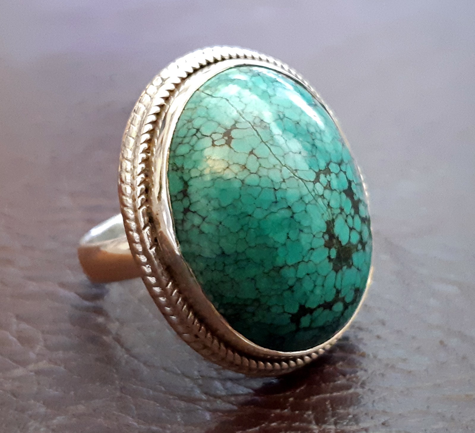 925 real silver *** real turquoise *** large ring size 61, unique