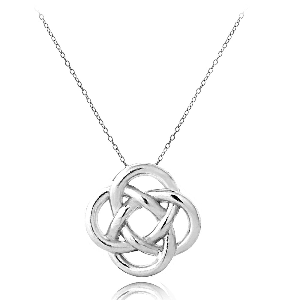 925 Sterling Silver Love Knot Flower Necklace