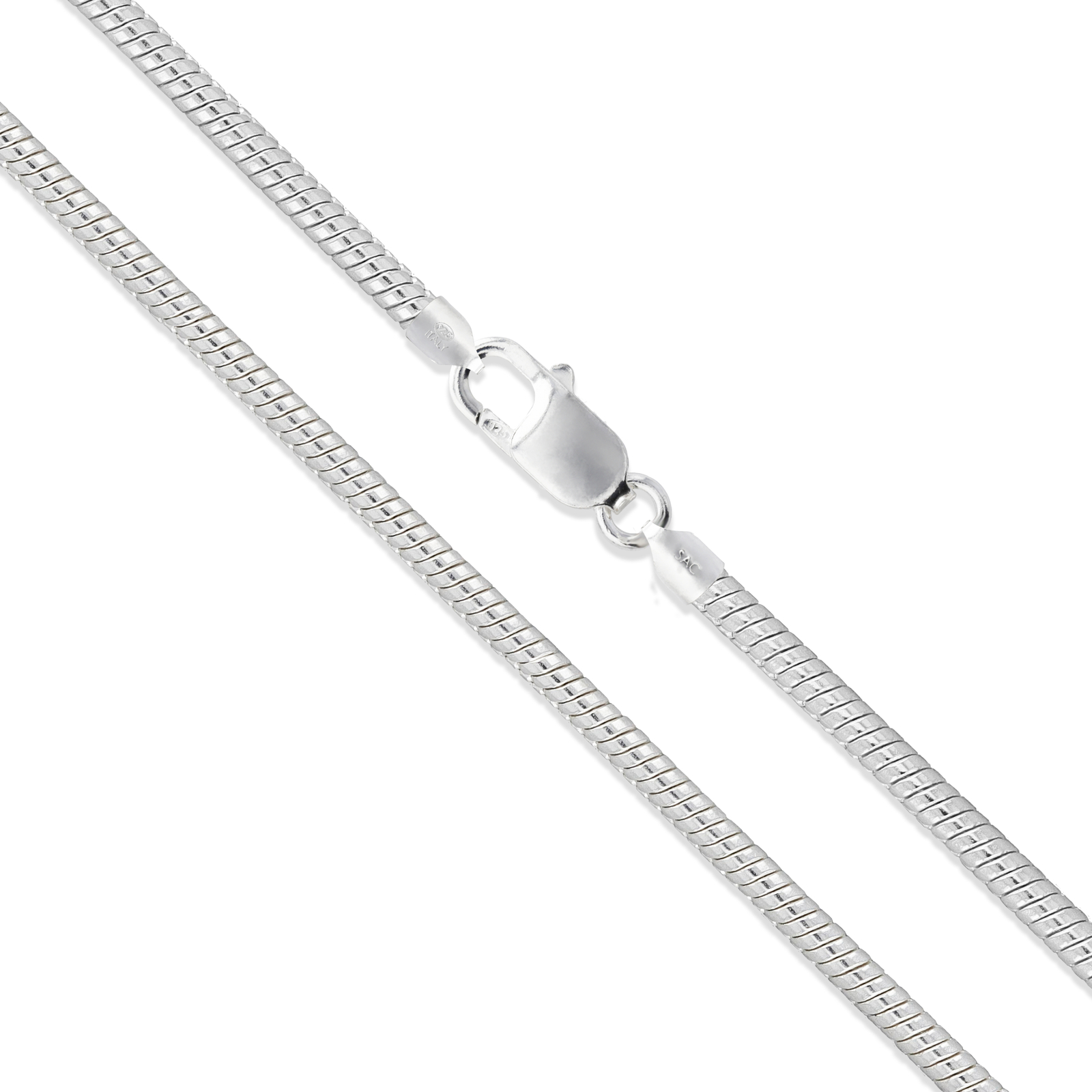 Sterling Silver Snake Chain 2.3mm Solid 925 Italy New Brazilian Necklace