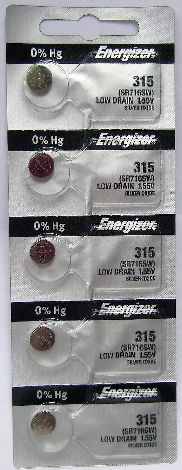 5PC 315 SR716SW Energizer Watch Batteries Battery Cell 1.55V Sliver Oxide SR716