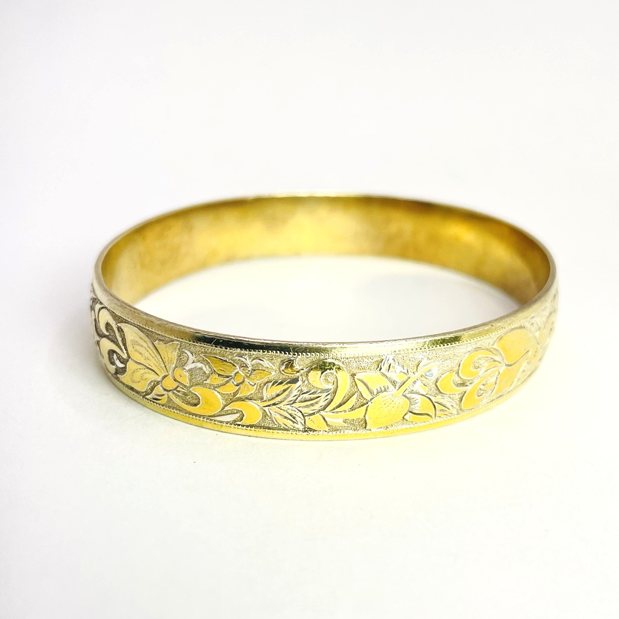 RHHJ Two-Tone Butterfly Design Sterling Silver Bangle Bracelet (36.14g)