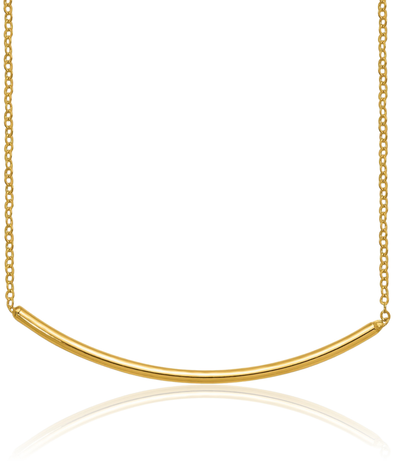 14K Solid Yellow Gold Small Bar Pendant Necklace 16mm 5/8 inch Polished