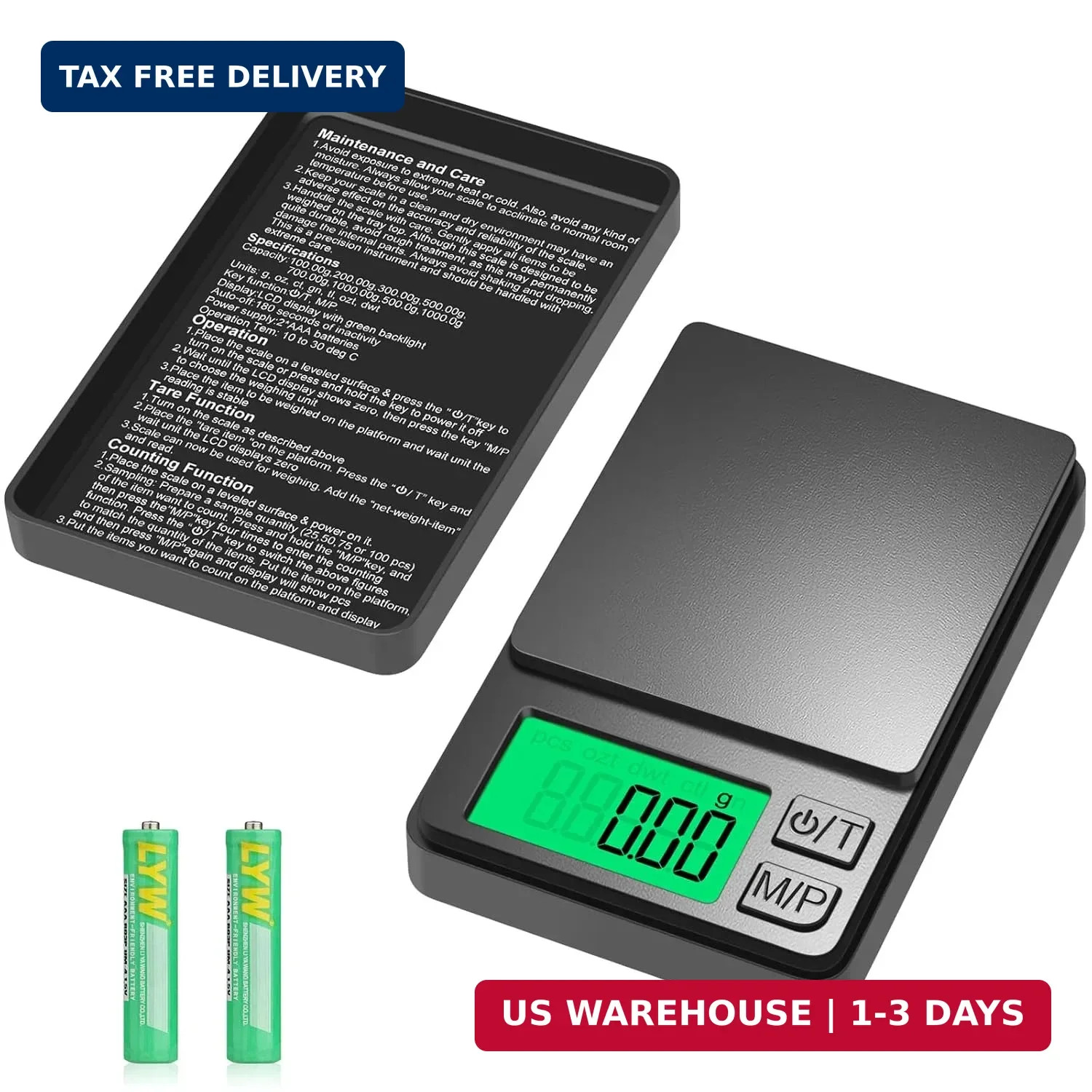 1000g x 0.01g Digital Pocket Scale – High Precision Gram Scale for Jewelry Gold