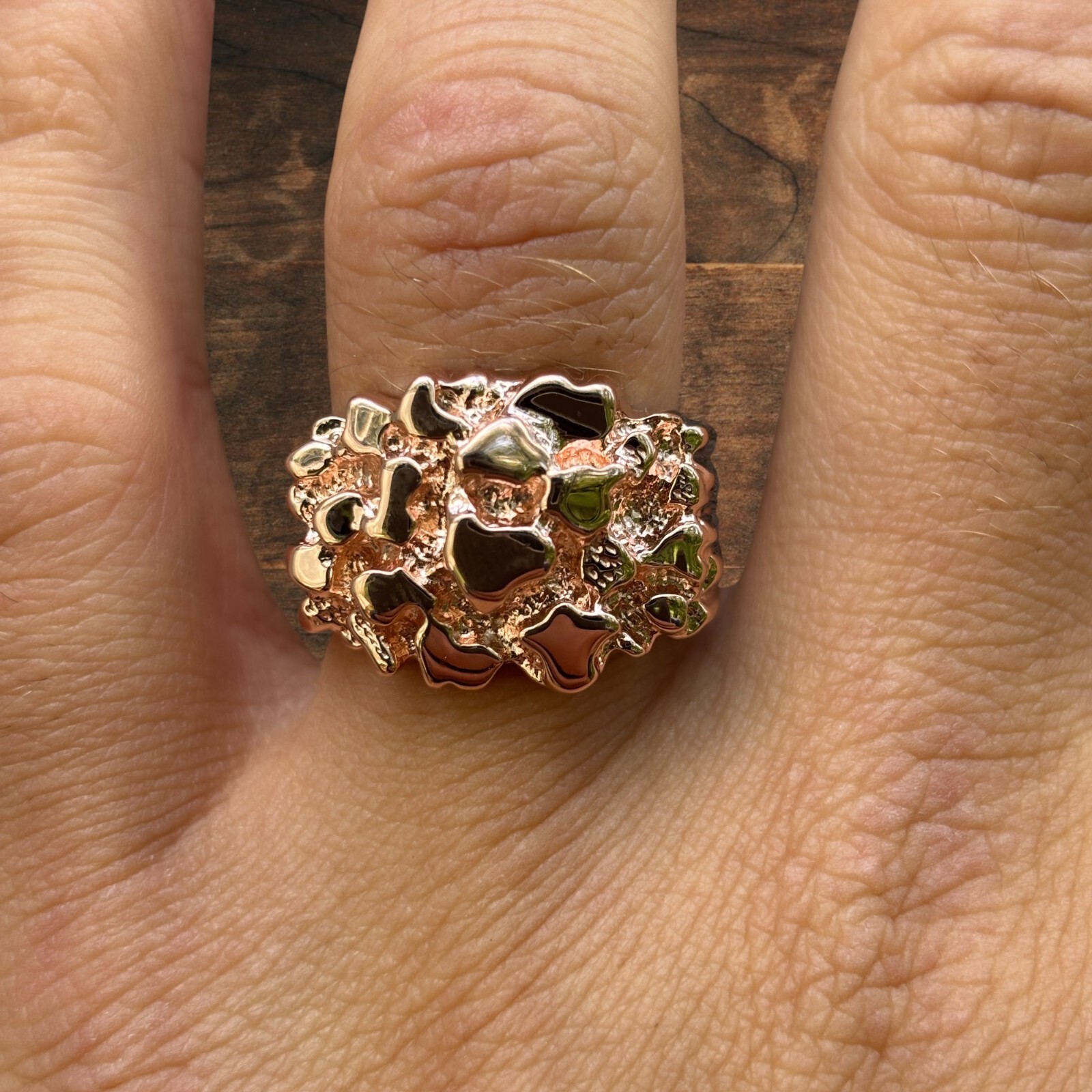 Nugget Ring – Real 925 Sterling Silver or 14k Yellow Vermeil or 14k Rose Vermeil