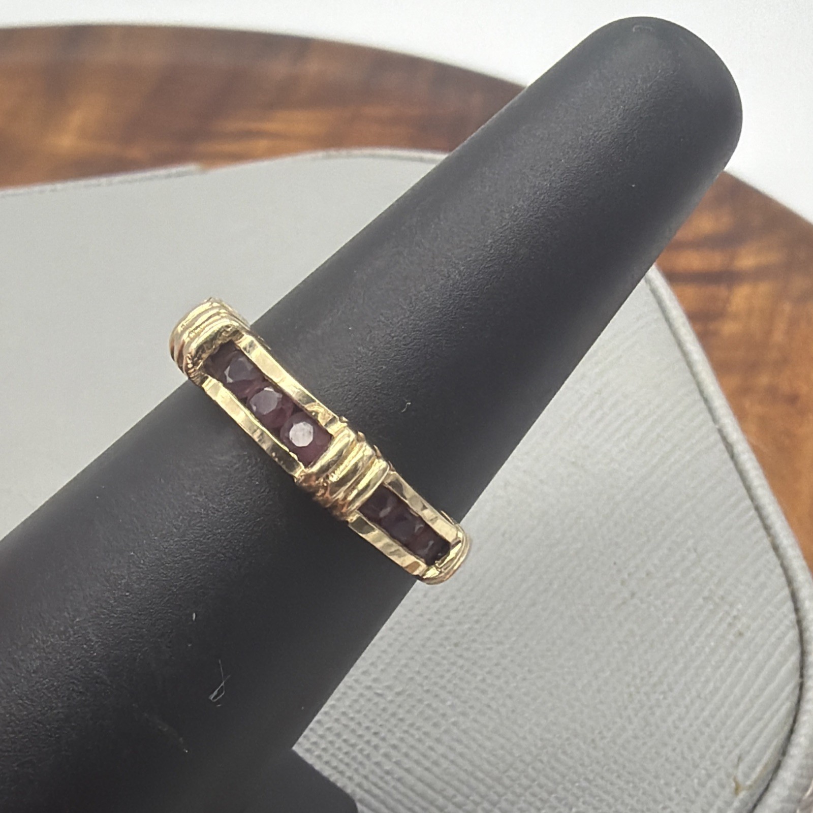 Effy BH Vintage Channel Set Ruby & 14k Yellow Gold Ring Size 7