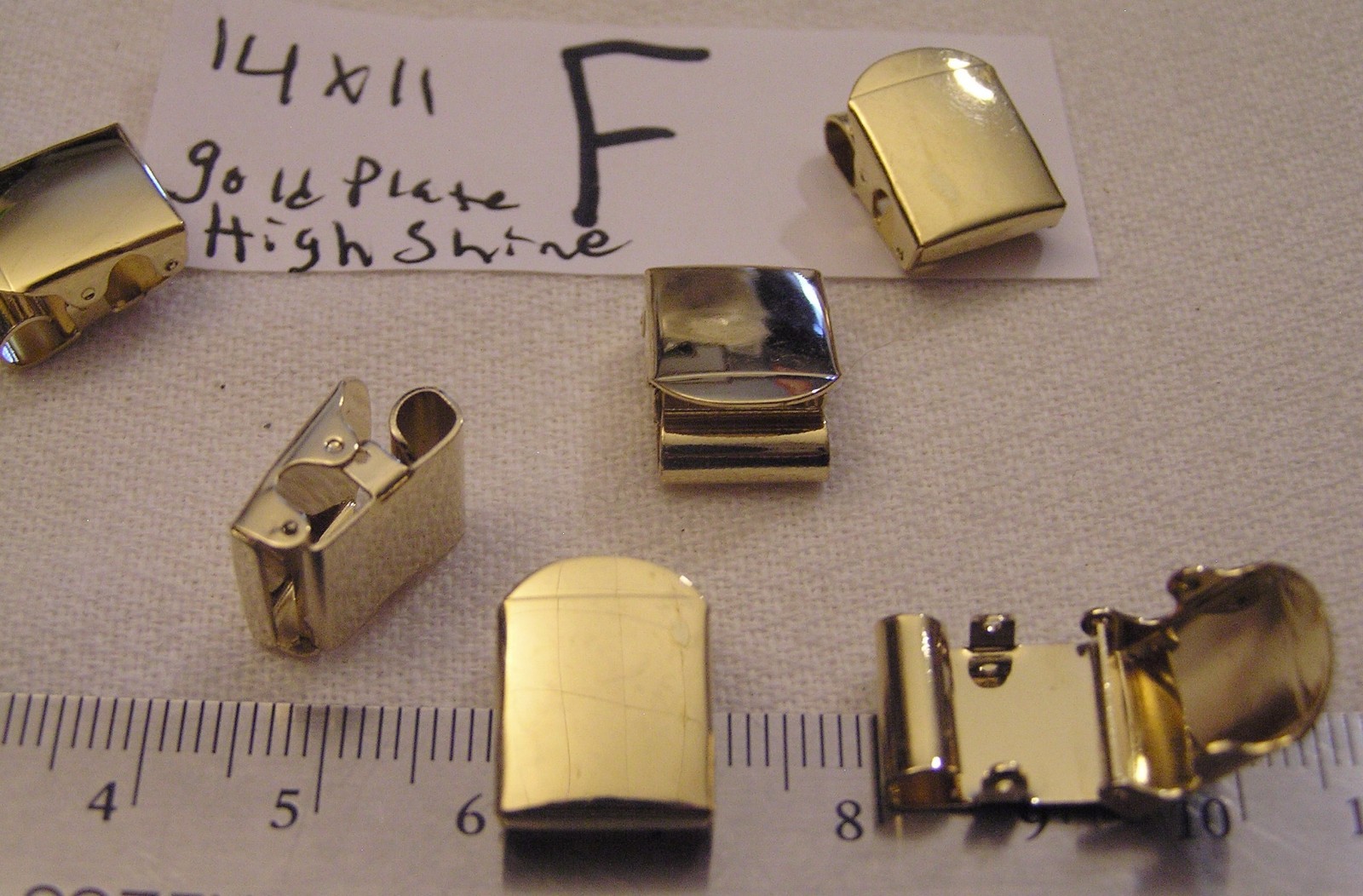 Vtg Fold Over Clasp Silver Brass Gold Plate Jewelry Findings Repair Bracelet 620