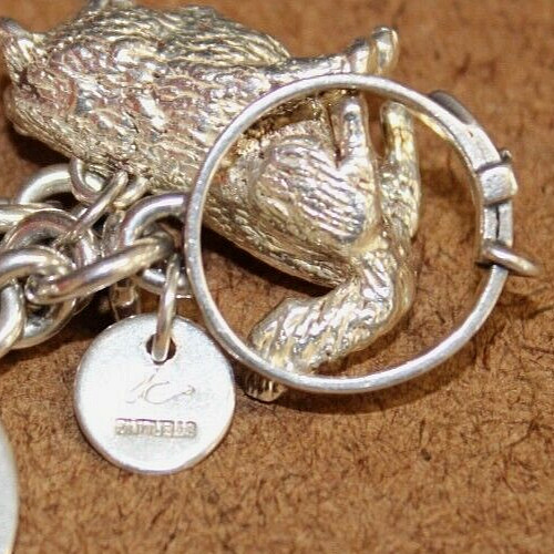 Susan Cummings Sterling Dog Lover 3 Strand Charm Bracelet w/ Earrings [093WEI]