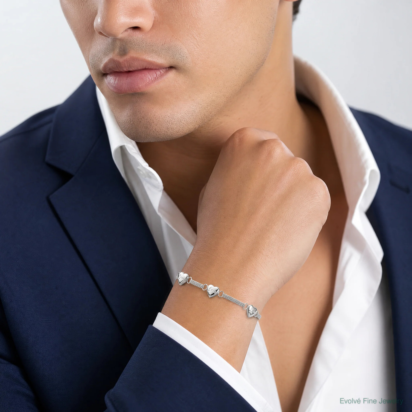 Sterling Silver Heart With Love Bracelet