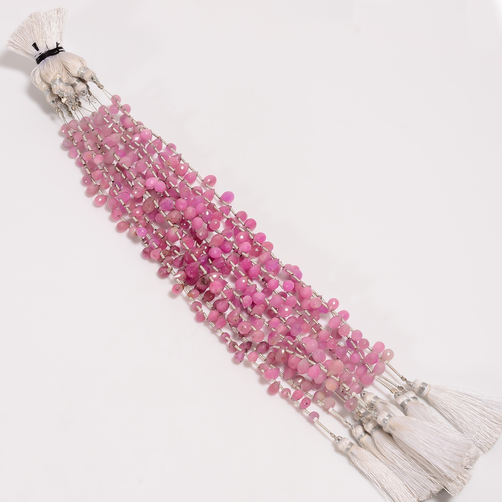 Natural Pink Sapphire Faceted Teardrop Beads Gemstone, Pink Sapphire Beads B 88