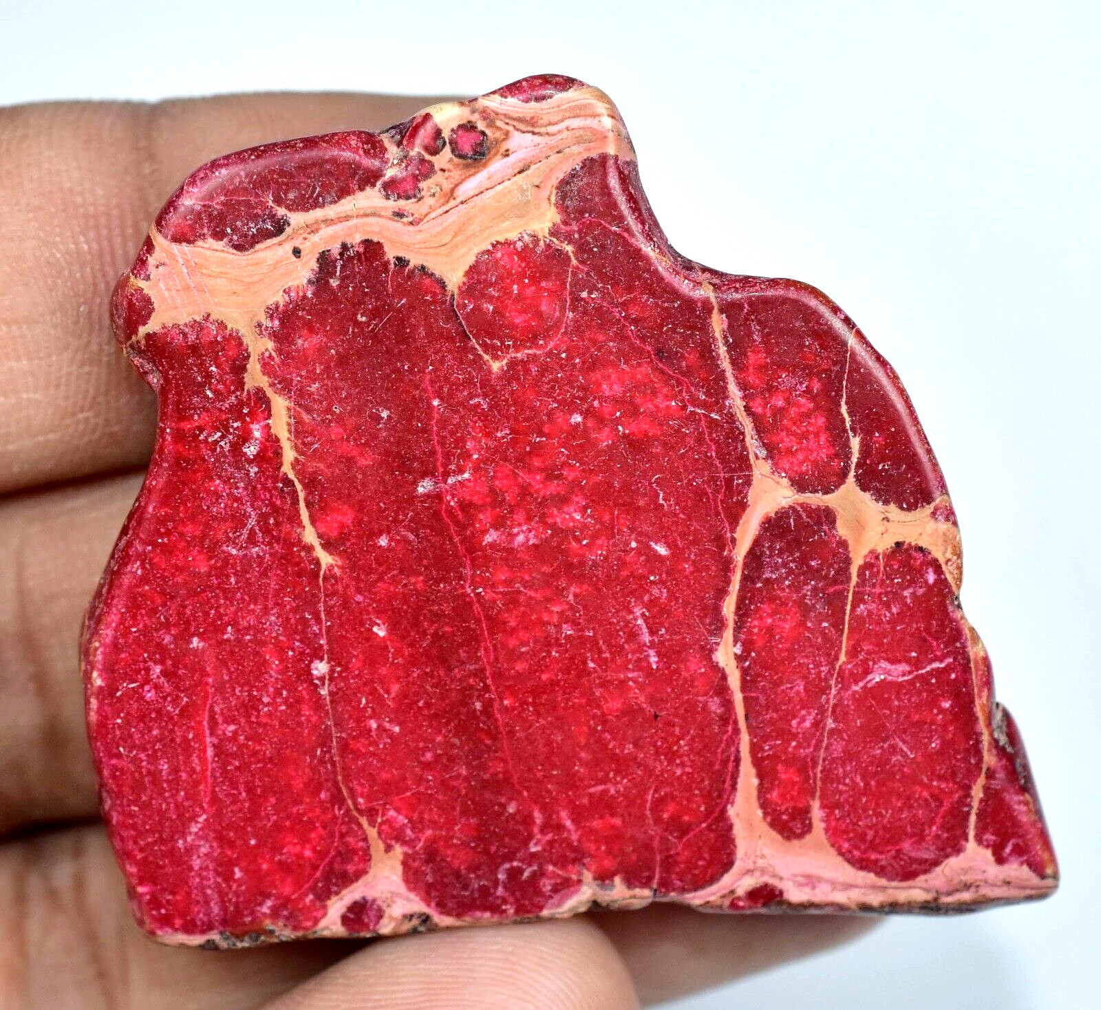 Natural Red CARICO LAKE TURQUIOSE 72.70 Ct CERTIFIED Polished Drilled Slab