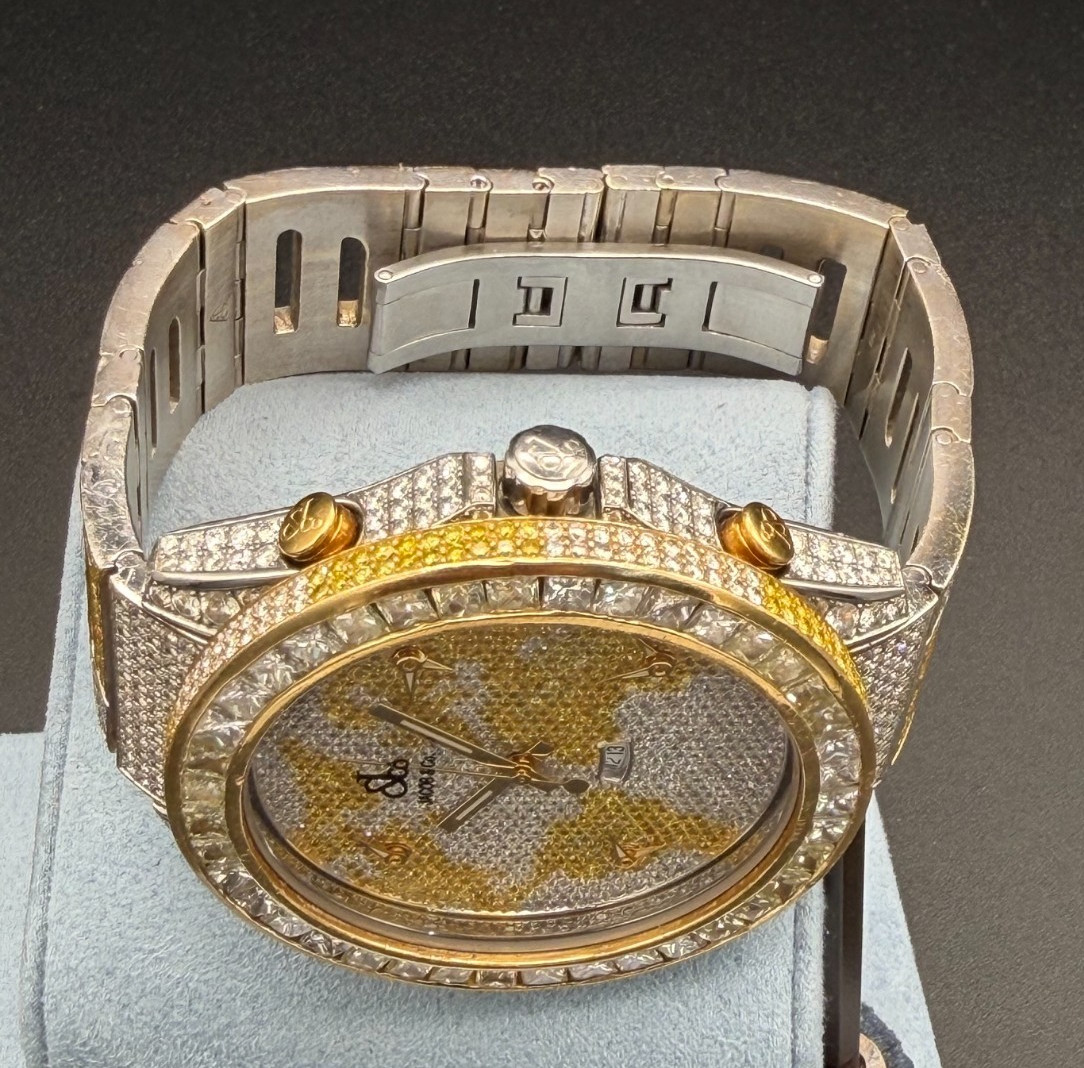 Jacob and Co 5 Time Zone The World Is Yours in Paved Diamonds