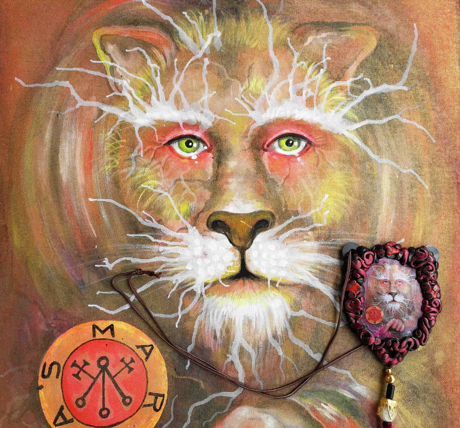 sign of lion talisman charms amulet attraction money prosperity wealth richness