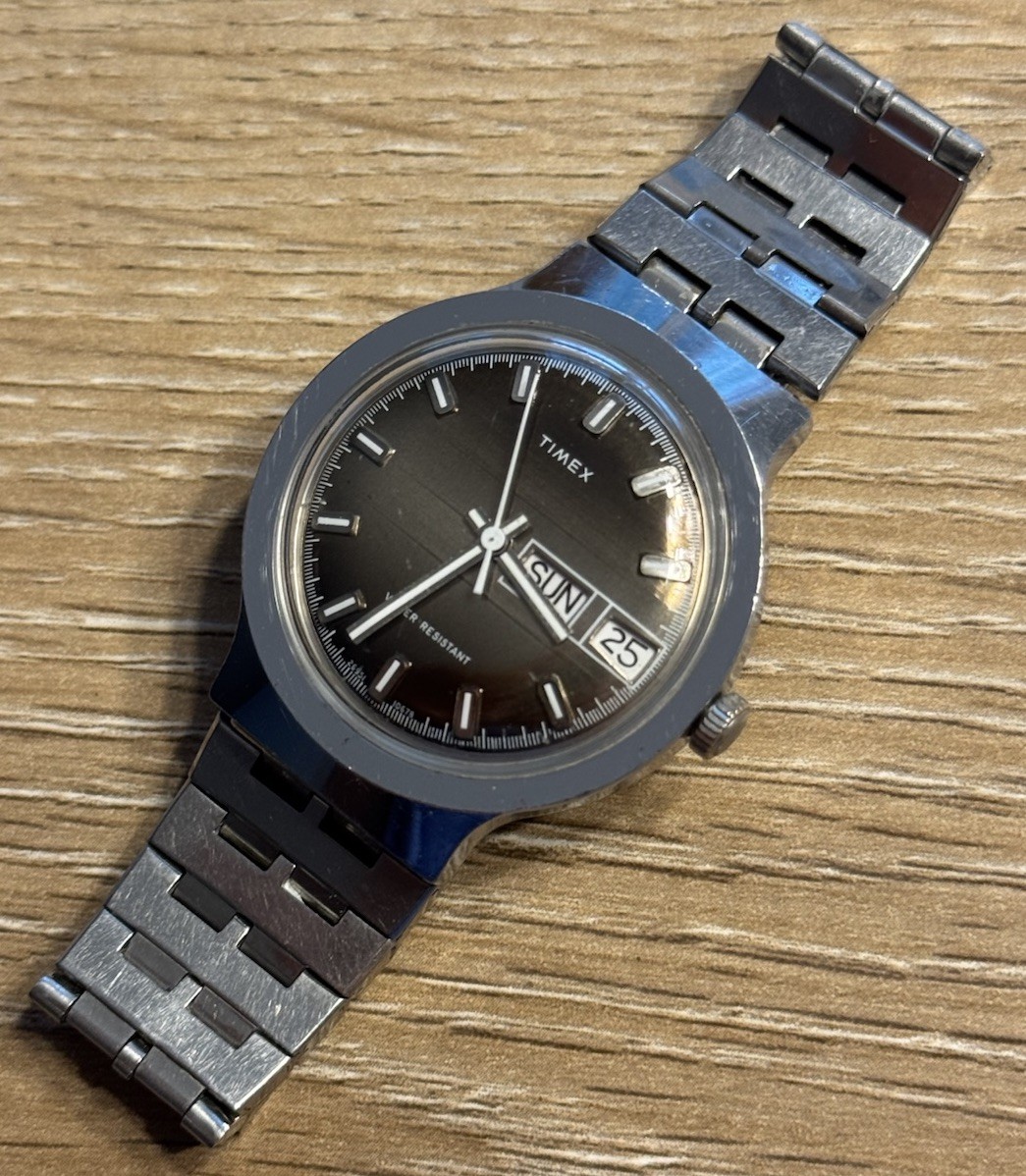 vintage Timex Marlin watch, mechanical, manual-wind model, Original Band