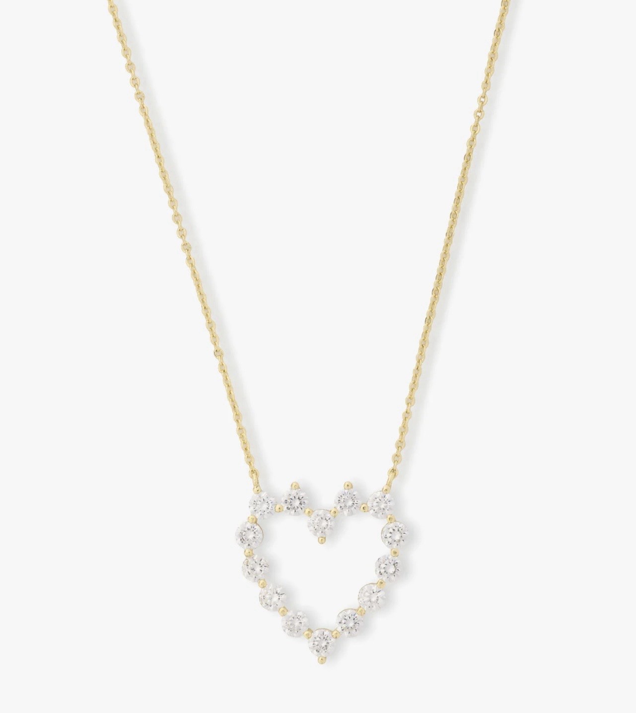 Melinda Maria Gold Necklace She’s An Icon Small Heart White Diamondettes NWOT