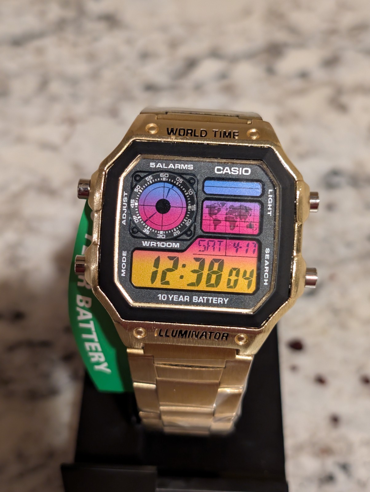 Vice City Kingpin Gold CASIO AE-1200WHD 1-A. Mod Royale World time watch