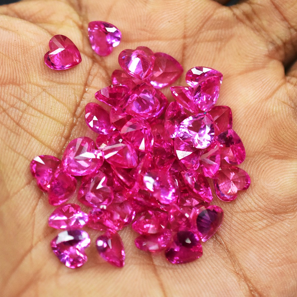 Natural Pink Sapphire Heart Cut 12.00 Ct Pcs 6×6 mm Lot CERTIFIED Gems For Gift