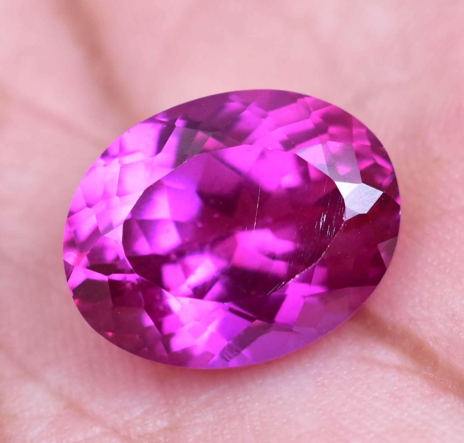 11.70 Ct Natural Rhodolite Garnet Oval Shape Raspberry Certified Loose Gemstone