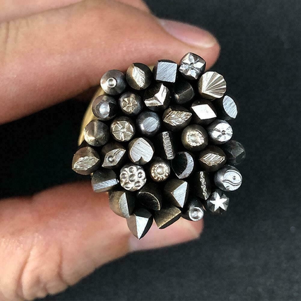 36* Mixed Size Metal Jewelry Making Stamping Punch Kit P0J1 Set flower S8G6