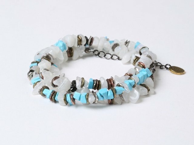 EVANGELION VIVIFY x RADIO EVA Pebble ＆Metal Chip’s Beads Cord (Ayanami Rei)