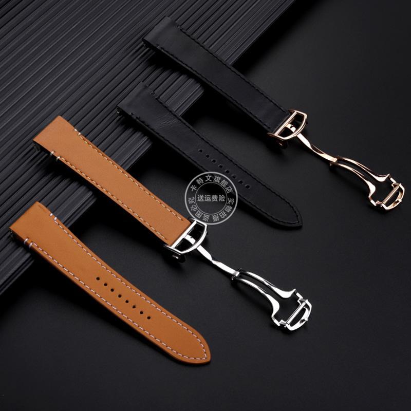 Genuine Leather Watchband For Car.tier Sandoz Large Medium-Sized Santos WSSA0010