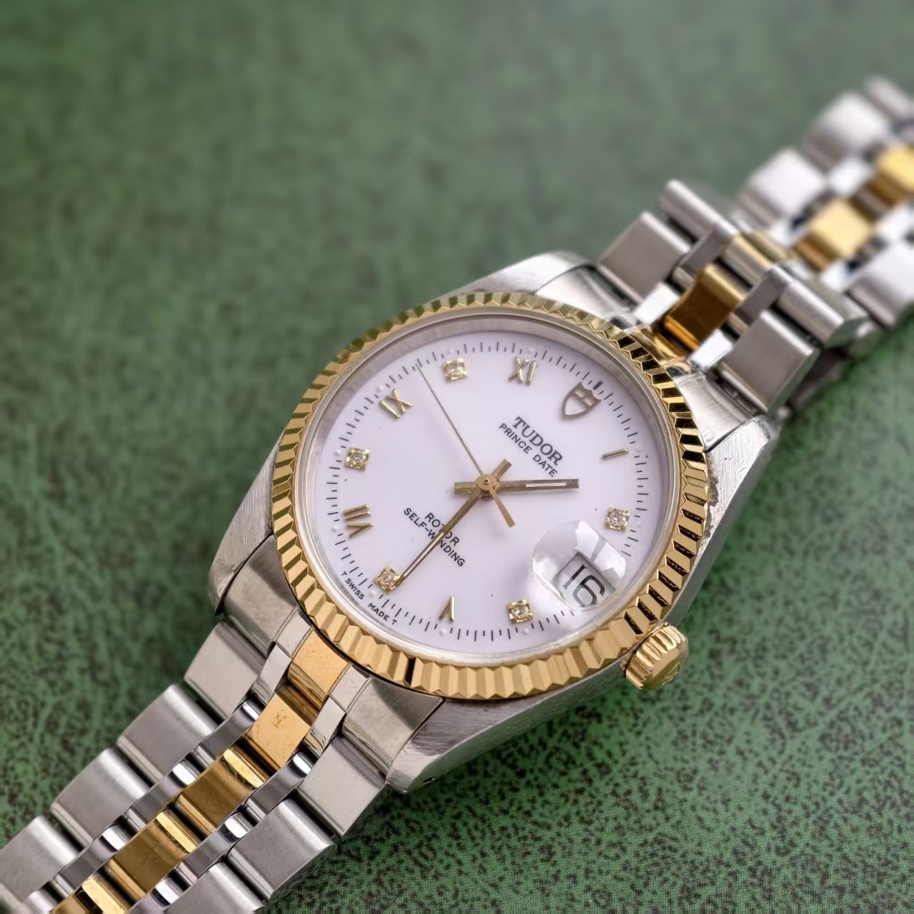 Tudor White Dial Prince Date 74033 Men’sWatch Automatic 34mm Champagne Number