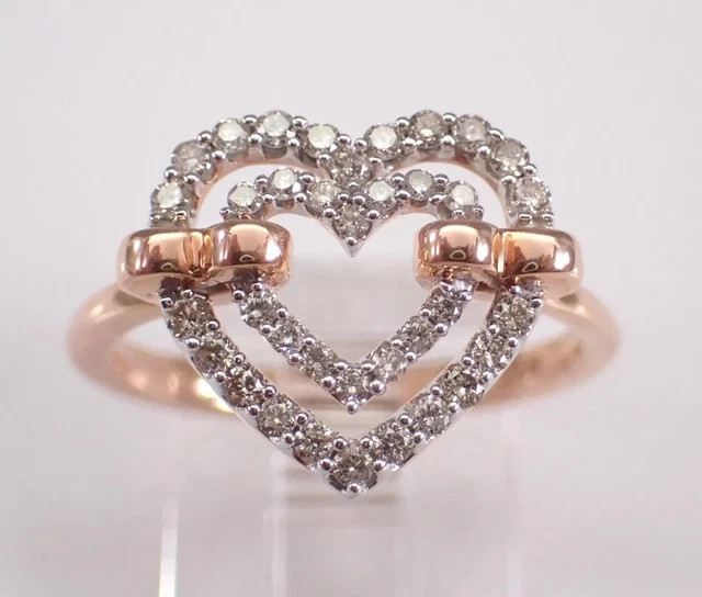 1.60Ctw Round Cut Real Moissanite Heart Engagement Ring 14K Two Tone Gold Plated