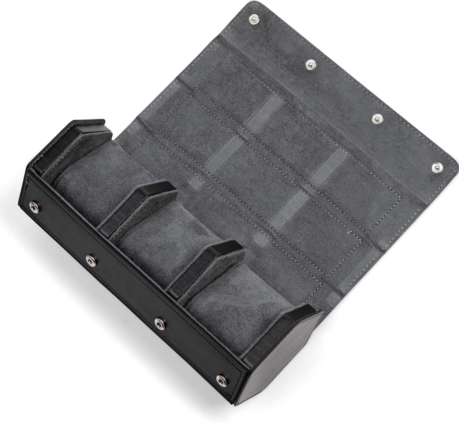 Prism Genuine Full Grain Leather Watch Case – 3 Watch Roll Travel Case