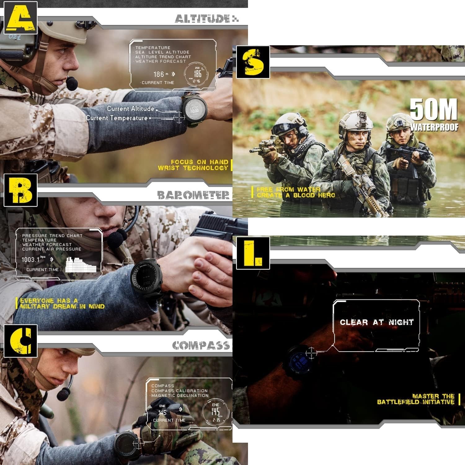 Apache Tactical Digital Sports Watch for Men – Waterproof, Pedometer, Calorie…