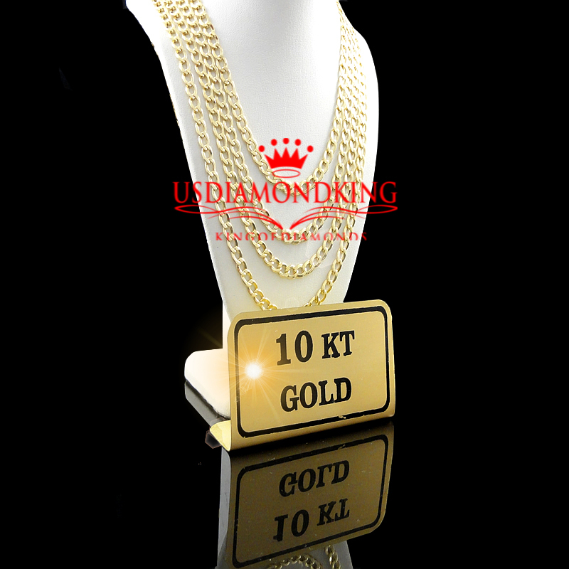 10K AUTHENTIC SOLID YELLOW GOLD CUBAN CURB LINK CHAIN NECKLACE 4.1 MM 16~24 INCH