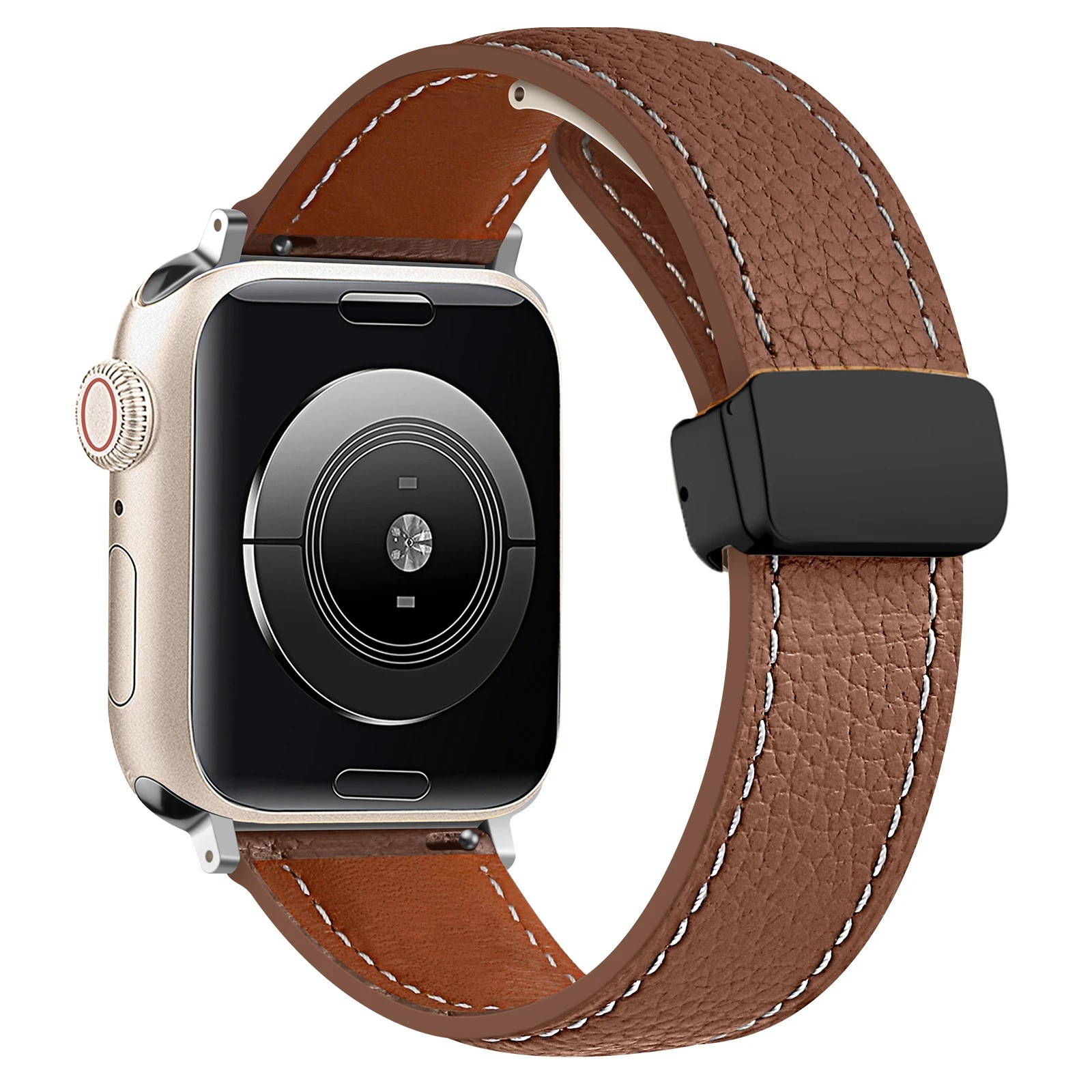Fits Apple S10 9 8 Watch Strap Folding Clasp Band Leather 38/40/41/42/44/45/49mm