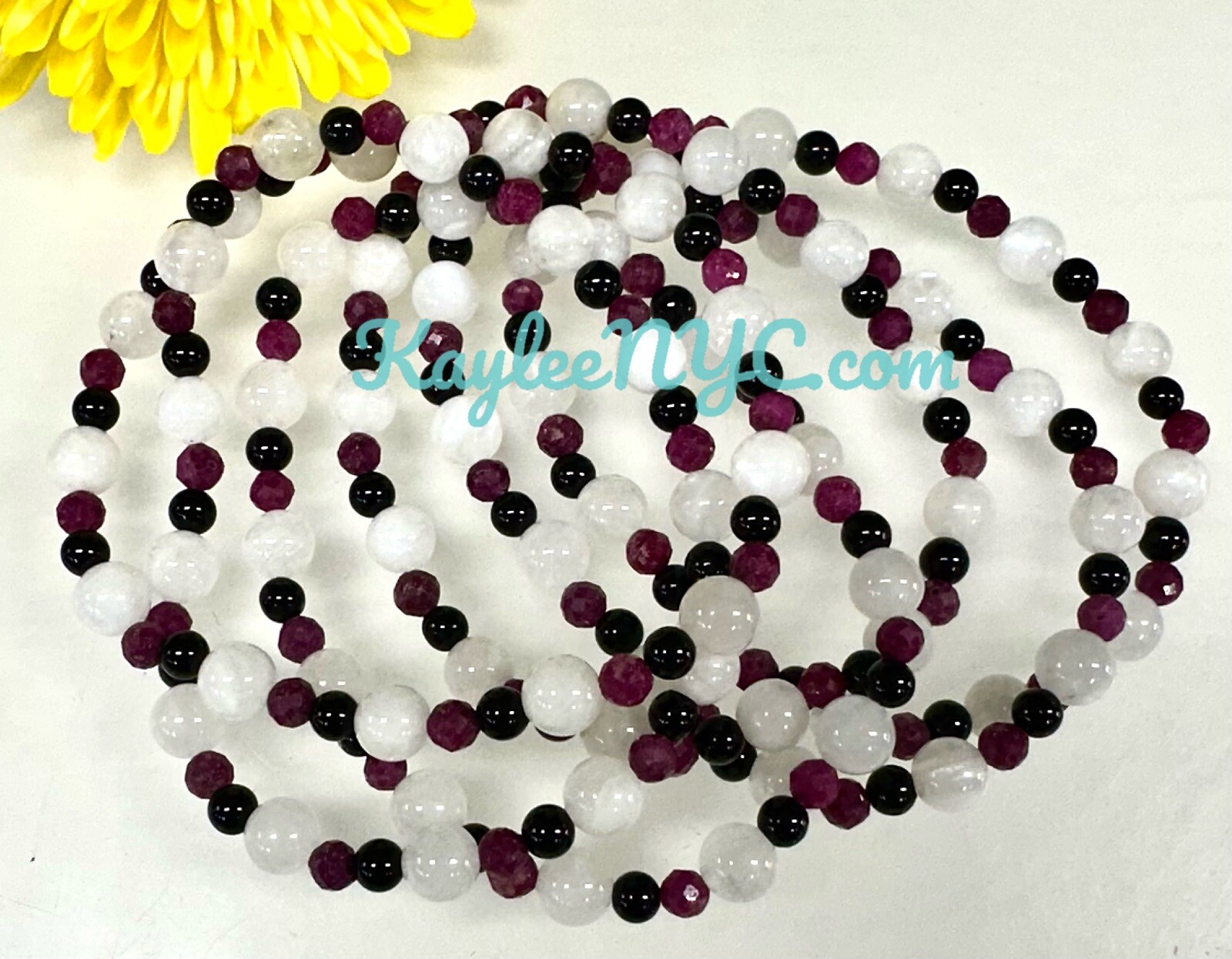 Wholesale Lot 6 Pcs Natural Crystal Cancer Zodiac Stretch Bracelet Healing