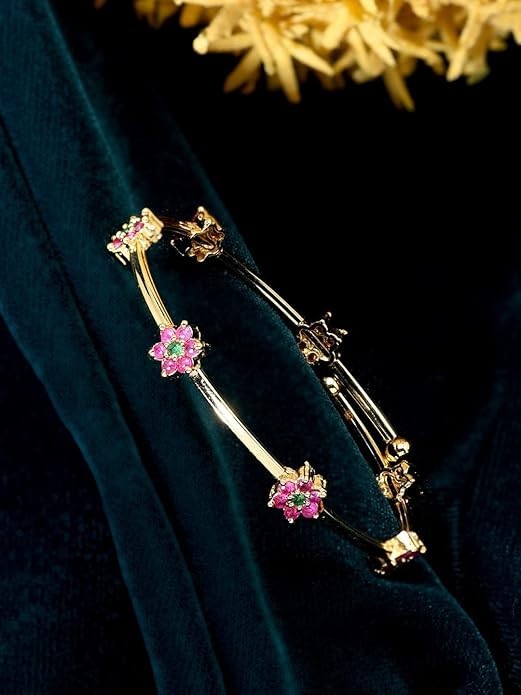 Modern Indian Bracelet Gold Tone Crystal Adjustable Fashion Jewelry Gift