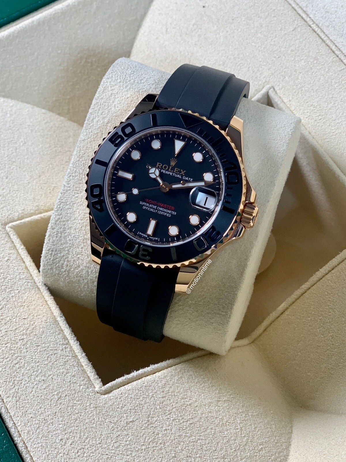 Rolex 268655 Yacht-Master 37mm Everose Gold & Black Ceramic on OysterFlex