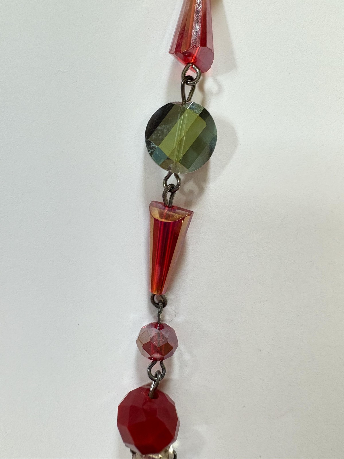 hildie & jo Glass Beads Strand Red Mixed Shapes Faceted Jewelry Making DIY Craft
