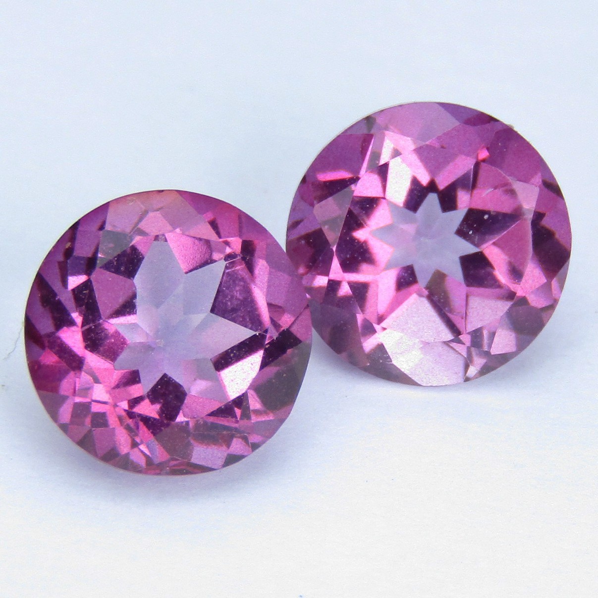 3.17Cts Beautiful Natural Pink Color Topaz 8mm Round Shape Matching Pair Gems