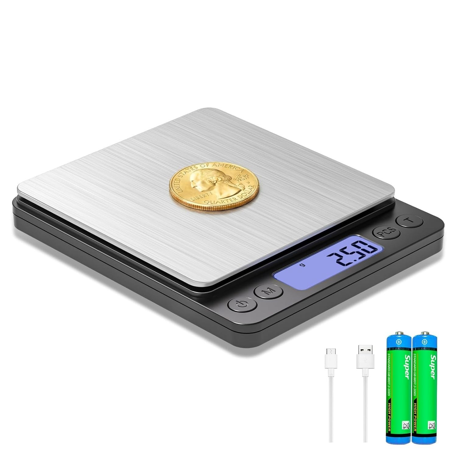Coin scale 1kg 0.01g accuracy for coins gold jewelry with USB charging LCD