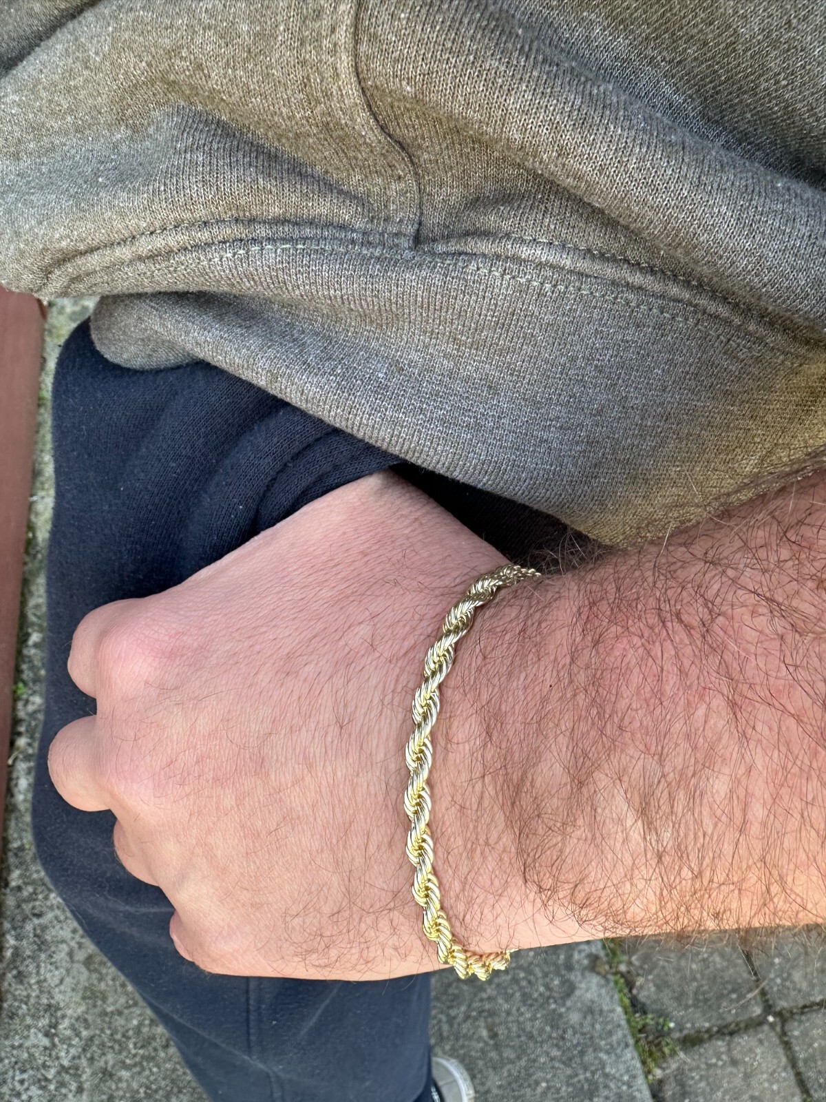 Iced MOISSANITE Clasp 14k Gold Over Stainless Rope Bracelet 4-6mm Pass Tester ✅