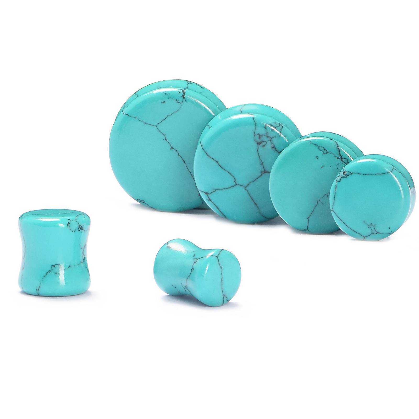 LOT 15 PAIR Organic Stone Ear Flesh Tunnel Plugs Saddle Double Flare Ear Gauges