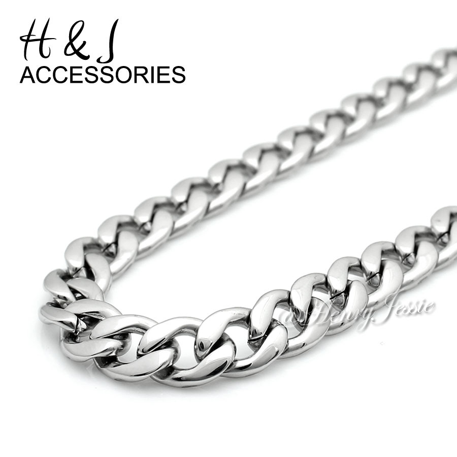 24″MEN Stainless Steel 7mm Silver Cuban Curb Chain Anchor JESUS Cross Pendant*58