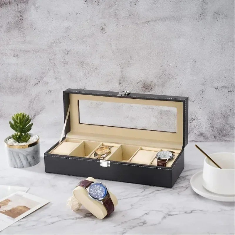 15 Slots PU Leather Wrist Watch Display Box Storage Holder Organizer Case A++