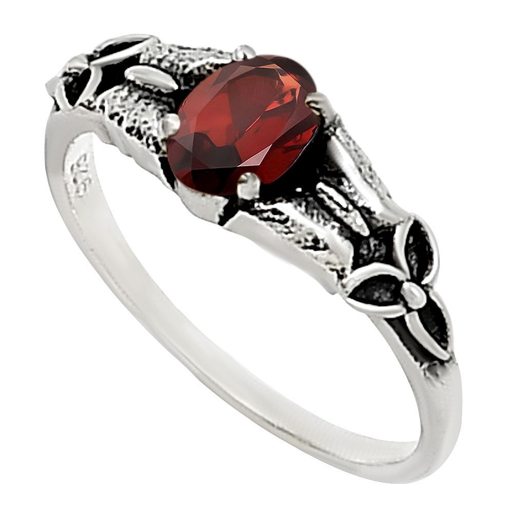 Hessonite Garnet – Madagascar 925 Sterling Silver Ring s.6 Jewelry R-1746