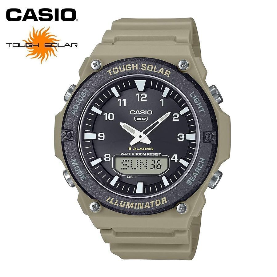 CASIO solar analog digital digital analog sports watch 100M waterproof AQS820 kh