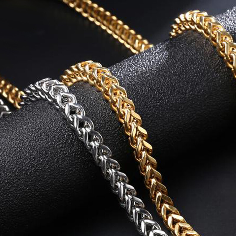 Men Stainless Steel Bracelet Gold/Silver/Black Braided Square 8.5″