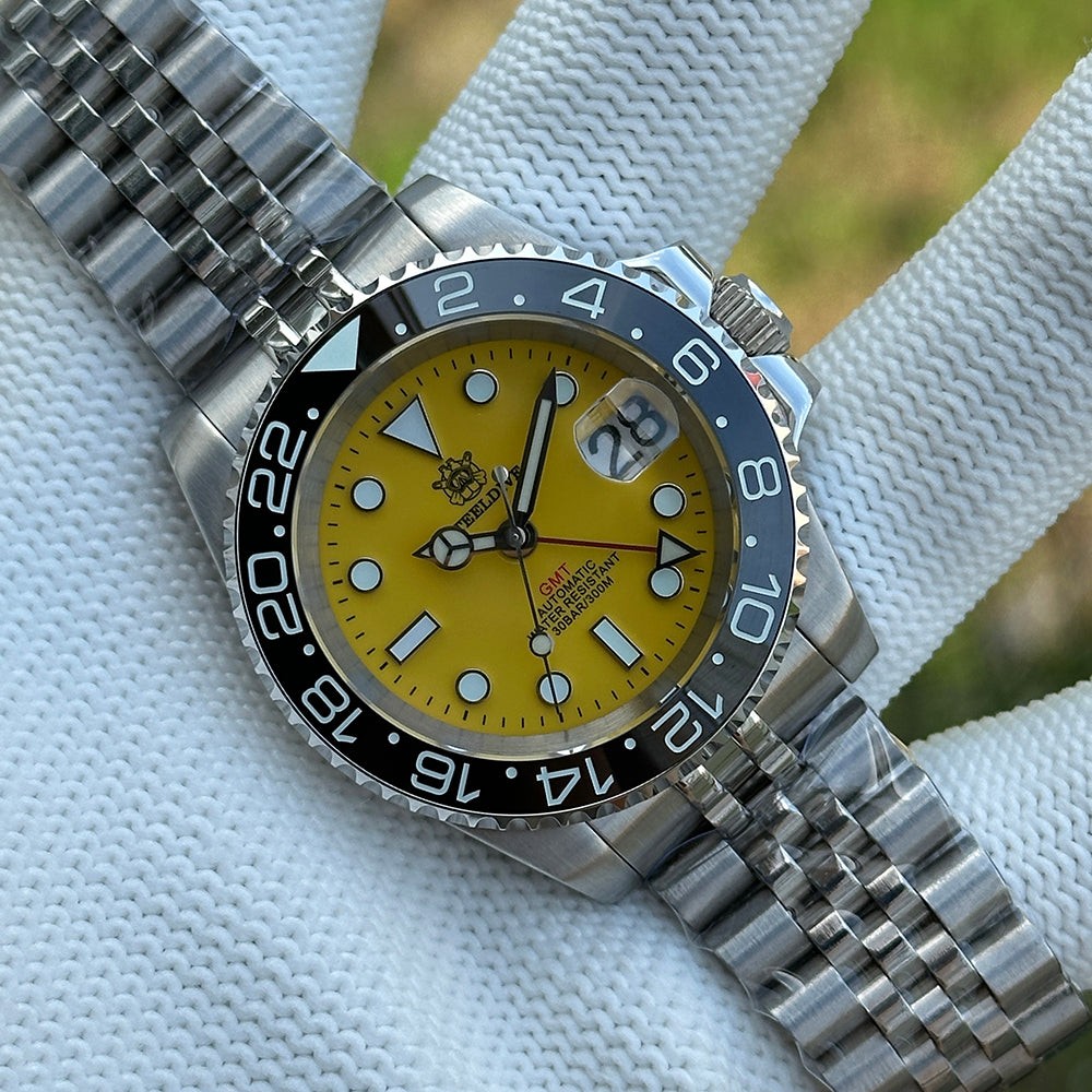 STEELDIVE SD1993 Mens 300M Automatic Dive Watch NH35 Steel Yellow