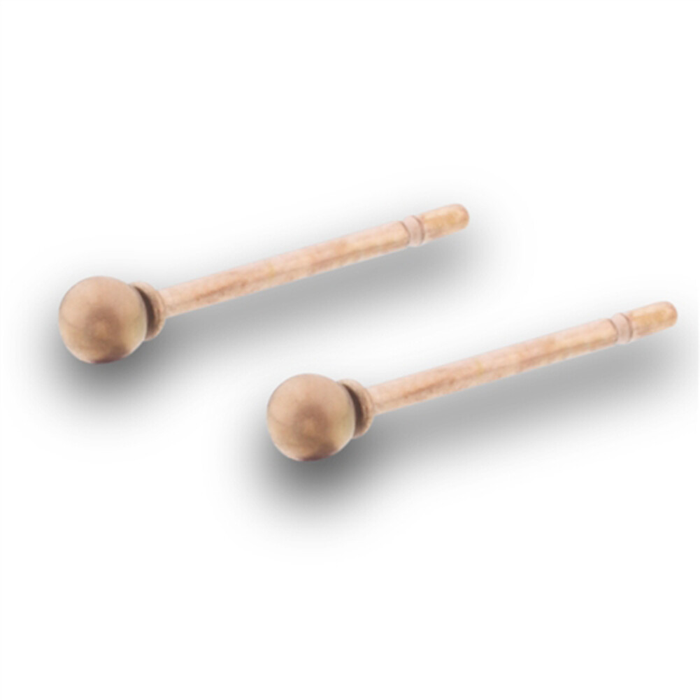 2mm Brush Ball Stud Rose Gold Plated Small Round Classic Stud Earrings